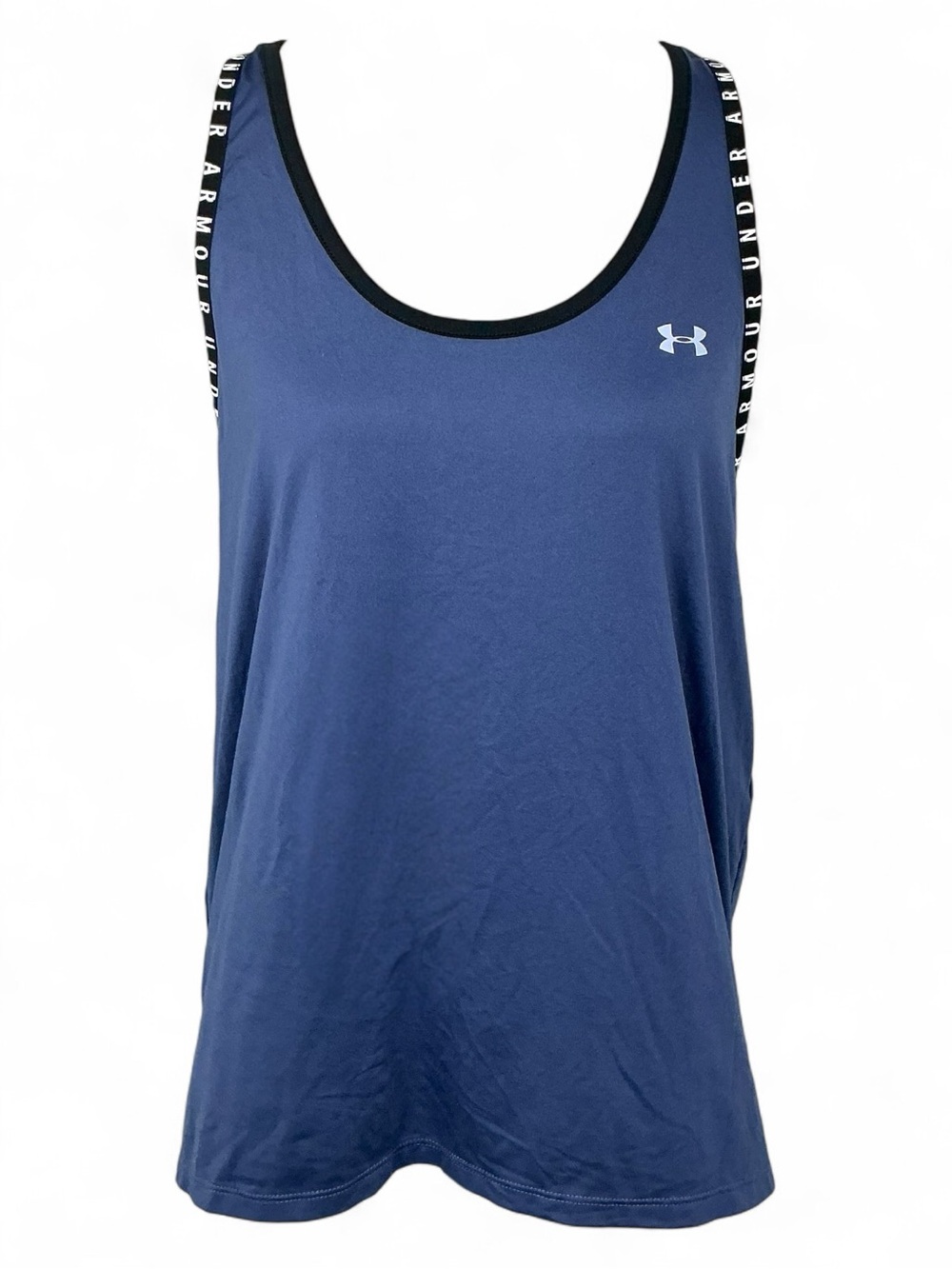 Under Armour Open Back Logo Strap Athletic Tank Top Blue Women's Large - Picture 2 of 11
